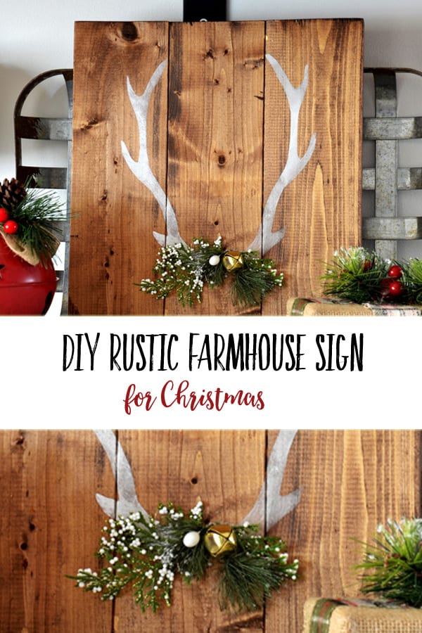DIY Rustic Farmhouse Sign | Create a lovely decor piece or gift for someone with this Christmas farmhouse craft that is simple and budget friendly. #christmasdecor #christmascrafts #christmasgifts