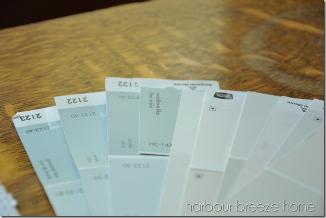 coastal paint colors on paint swatches
