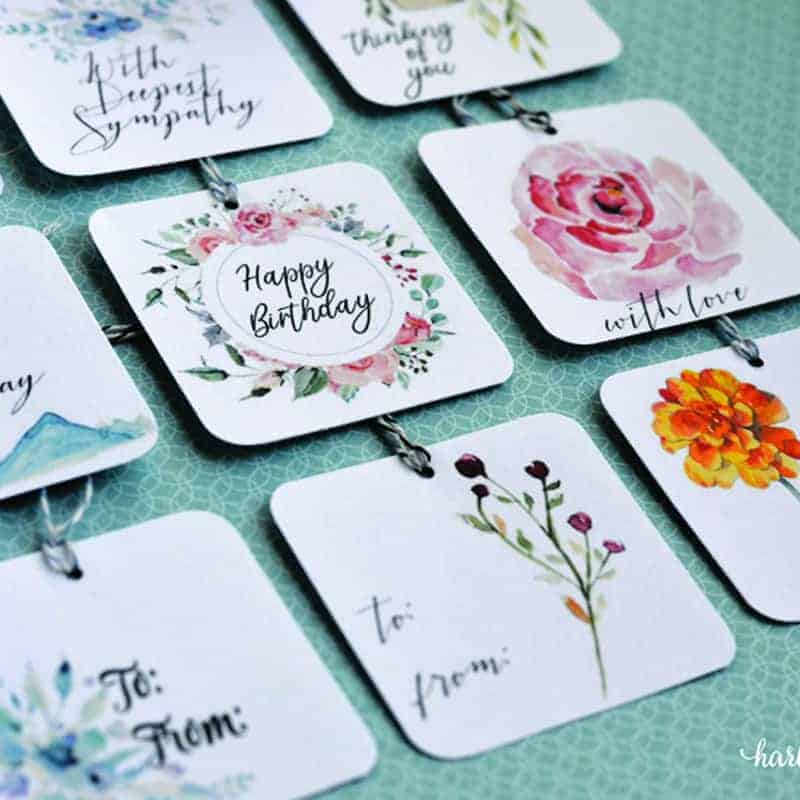 Nine Printable Gift Tags for Loss and Any Celebration