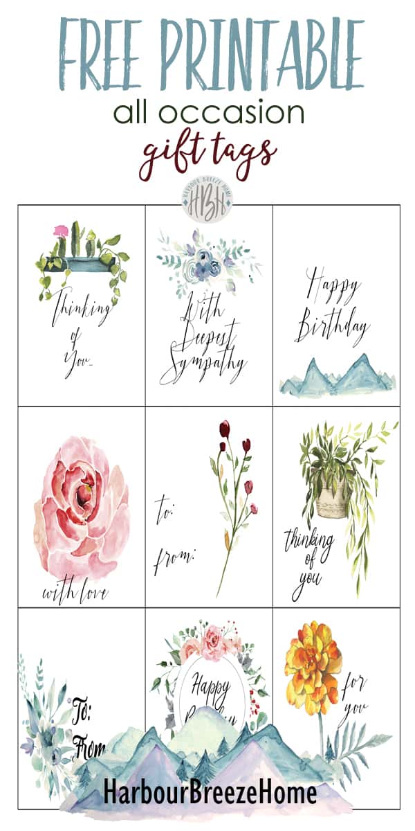 9 Free Printable Gift Tags for Sympathy and All Occassions