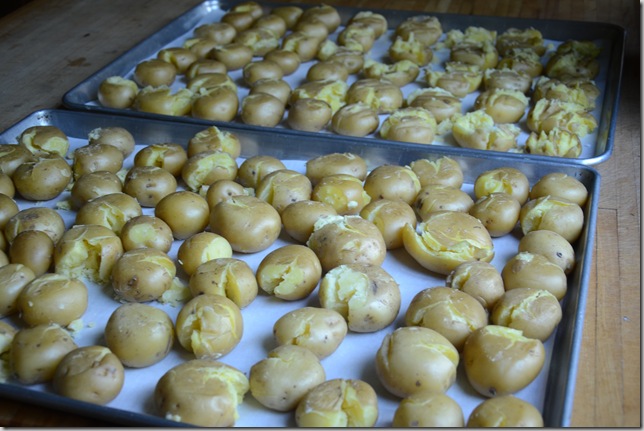 boiled and smashed potatoes