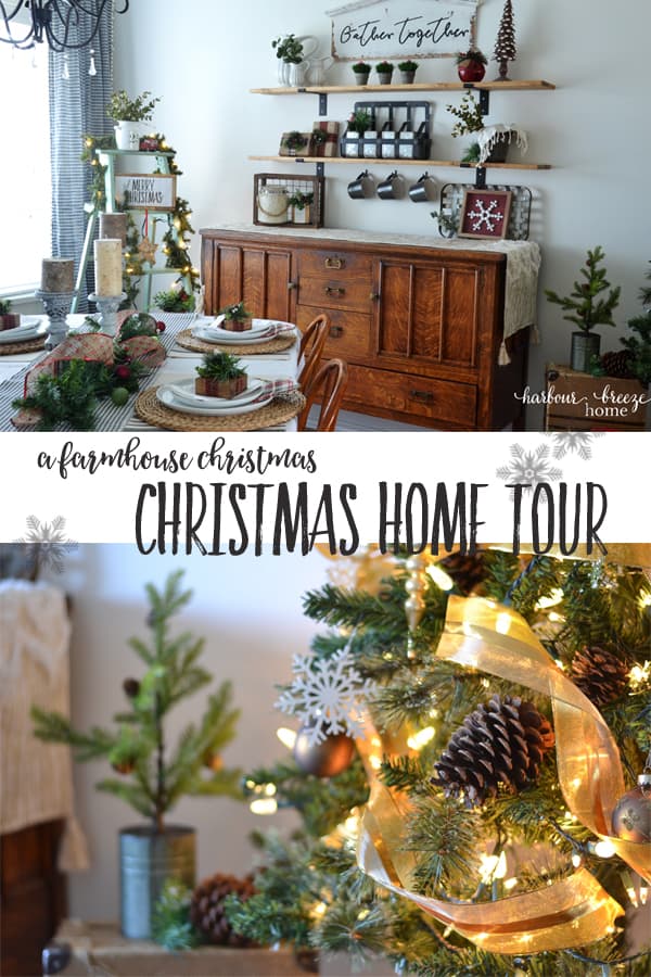 Farmhouse Christmas Home Tour (in a Townhouse!) | Longing to have that Joanna Gaines' farmhouse look...but you live in a townhouse like me? Come on in as I take you on a tour of our small townhouse with all kinds of farmhouse charm! #farmhouse #farmhousedecor #smallspaceliving #farmhousechristmas #diydecor #homemadechristmas #vintagechristmasdecor