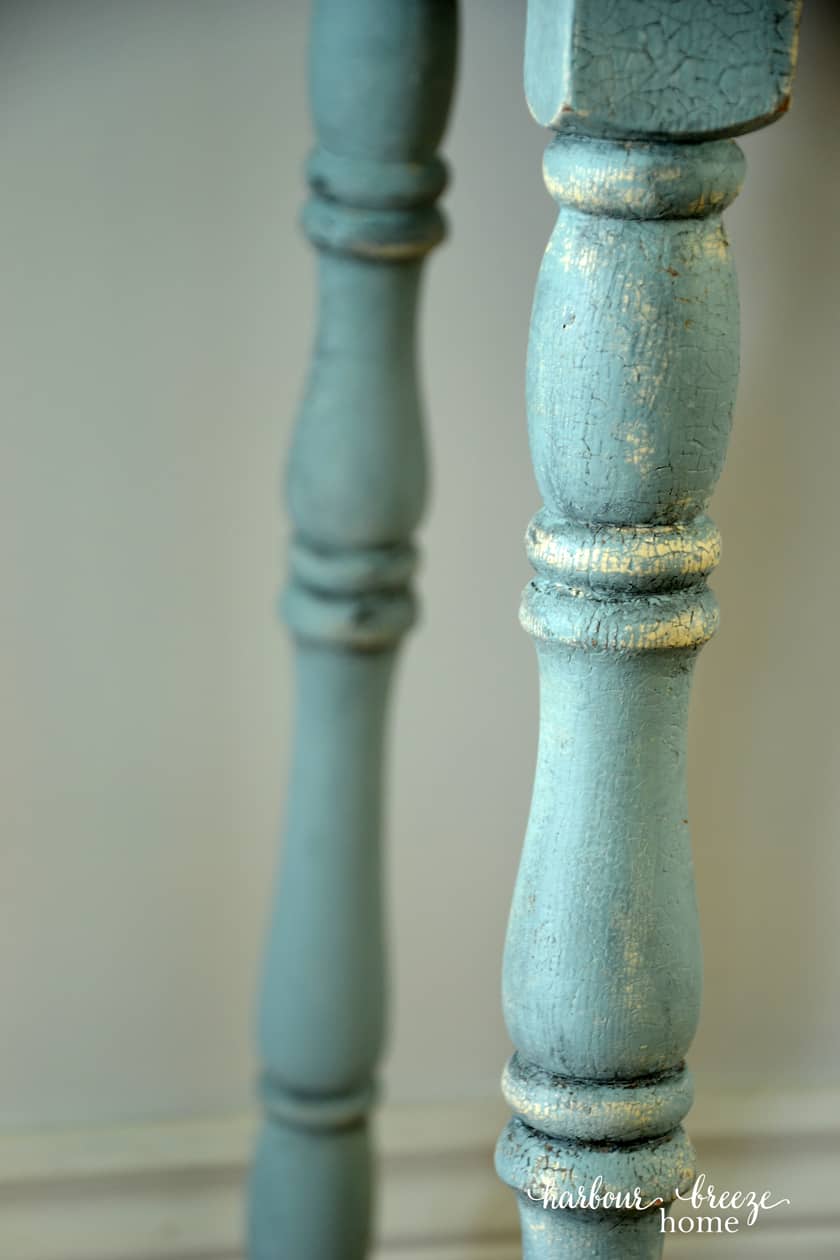Blue table legs