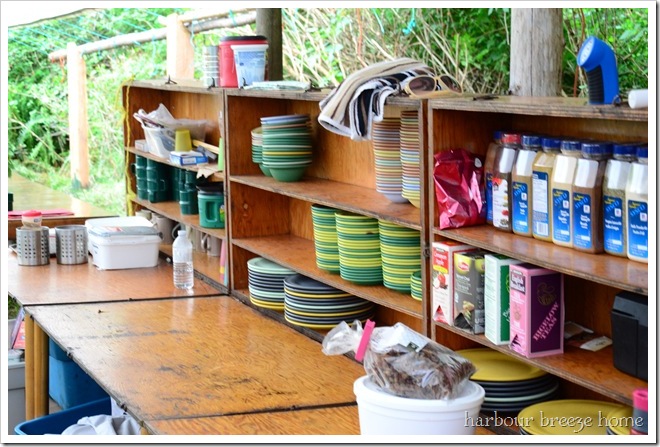 open cupboards