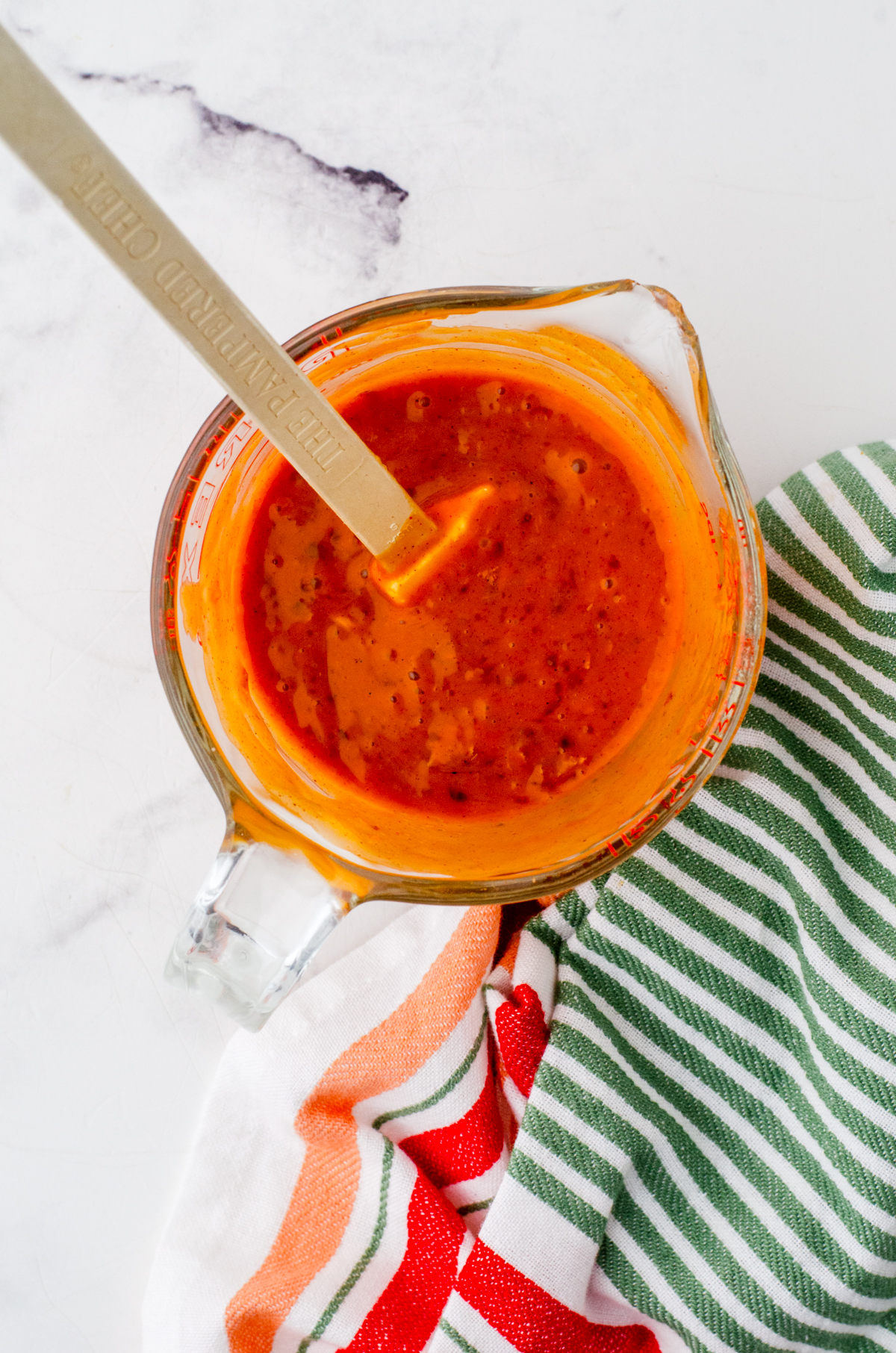 Apricot chicken glaze mixed in a bowl.