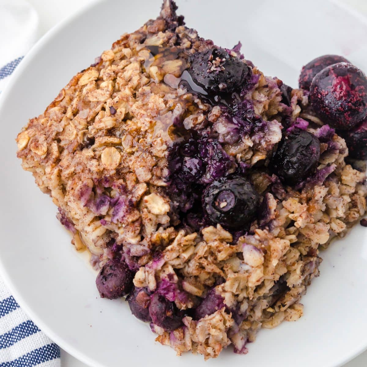Soft Banana Blueberry Baked Oats Delight