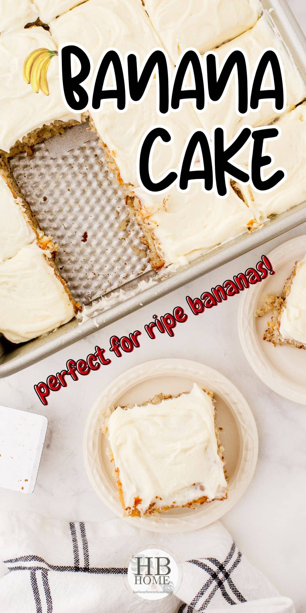 Easy Banana Cake with Yogurt and Cream Cheese Icing