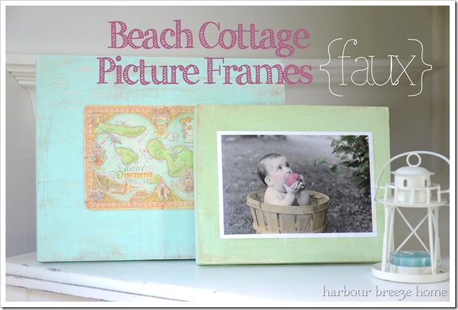 beach cottage {faux} frames with text