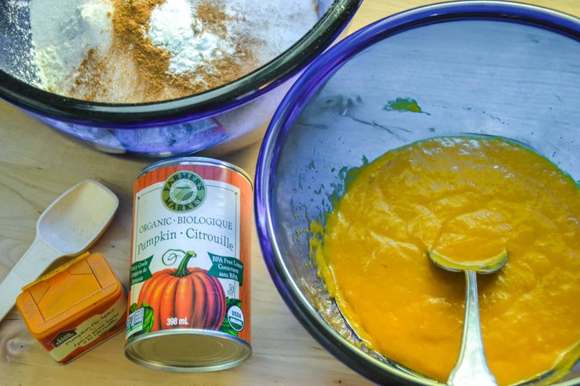 Ingredients for pumpkin muffins