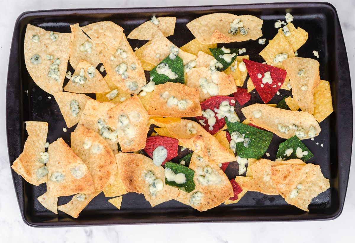 Blue Cheese Nachos- A Flavorful Side for Spicy Soups & Wings