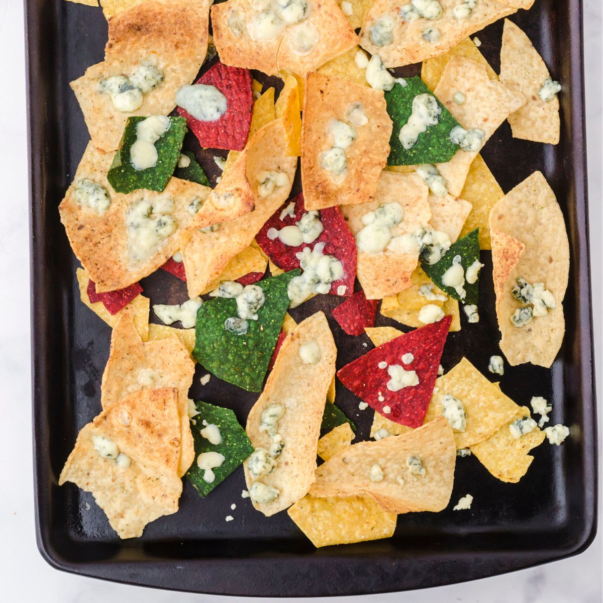 Baked Blue Cheese Nachos for Spicy Chili & Wings
