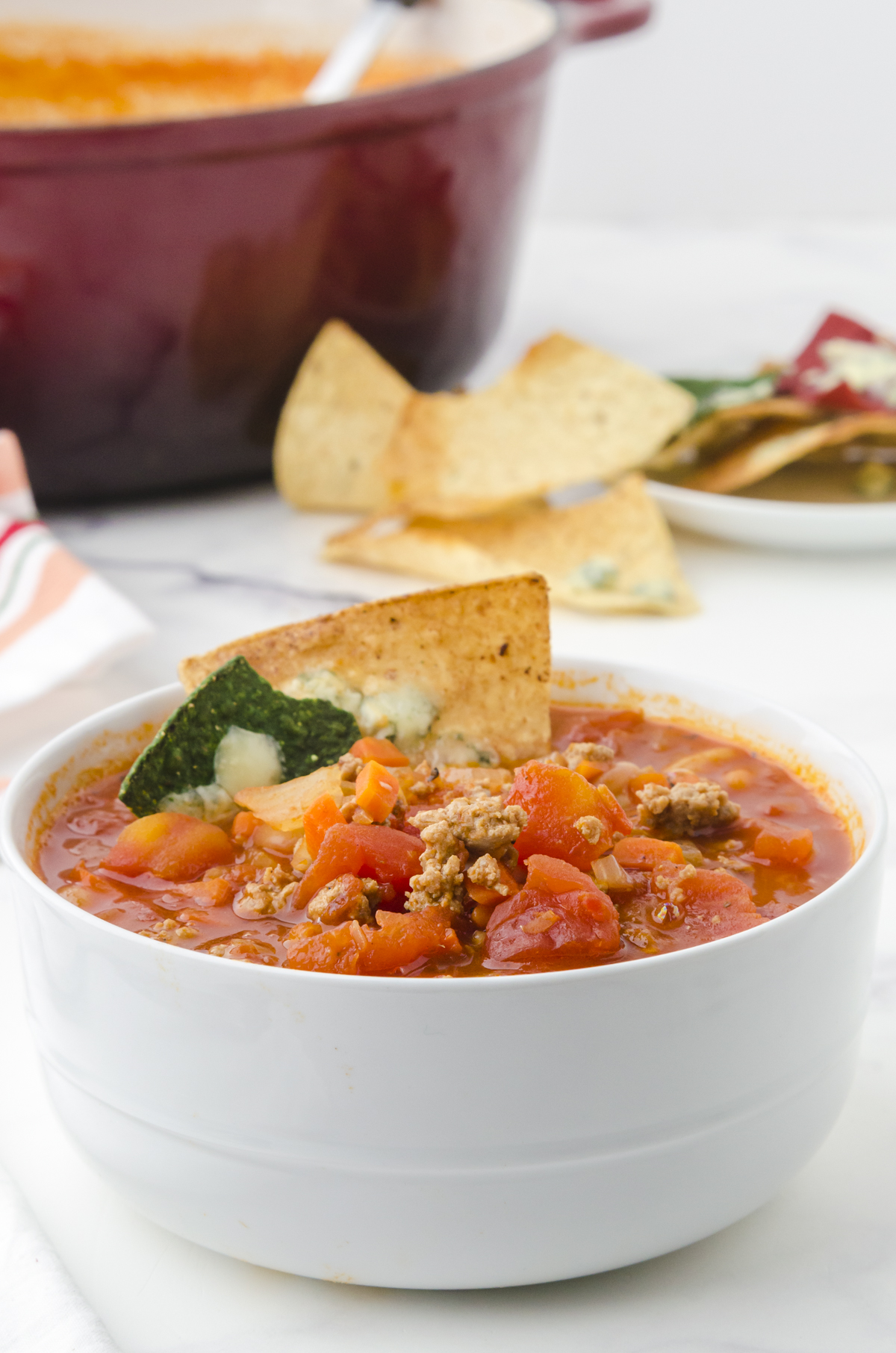 Blue Cheese Nachos- A Flavorful Side for Spicy Soups & Wings