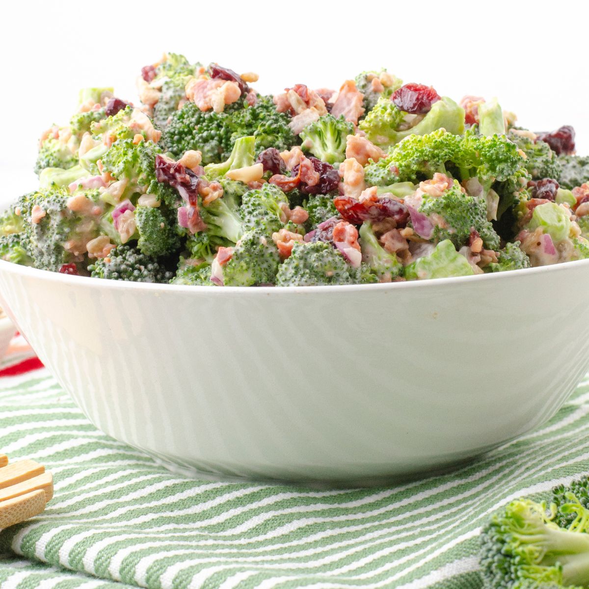 Cranberry Bacon Broccoli Salad with Sunflower Seeds
