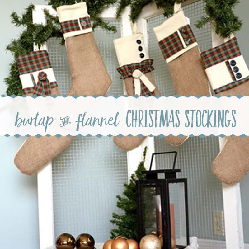 Cozy Burlap and Flannel Christmas Stockings