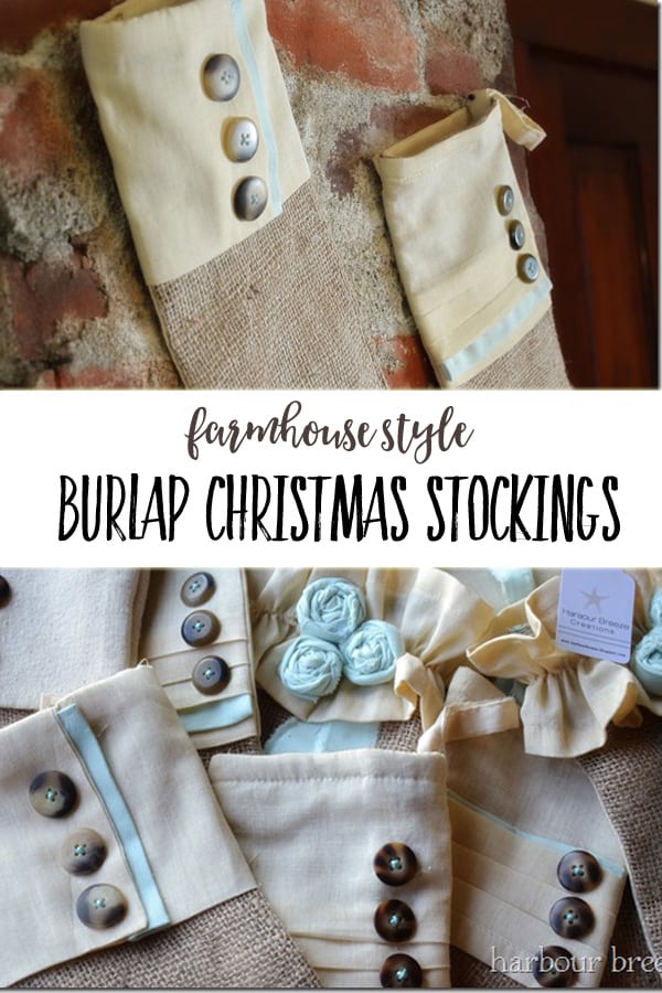 Farmhouse Christmas Decor: Burlap Stockings