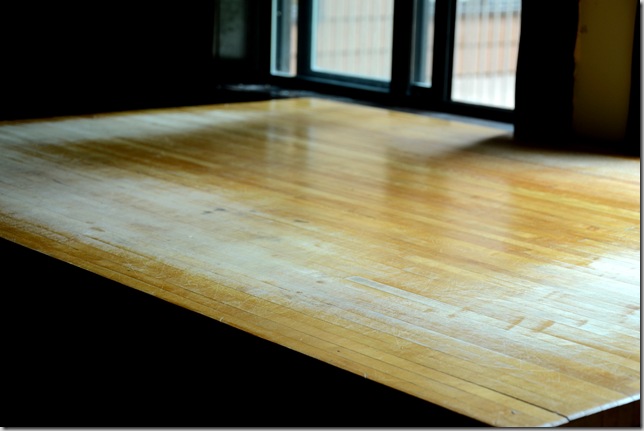 worn butcher block