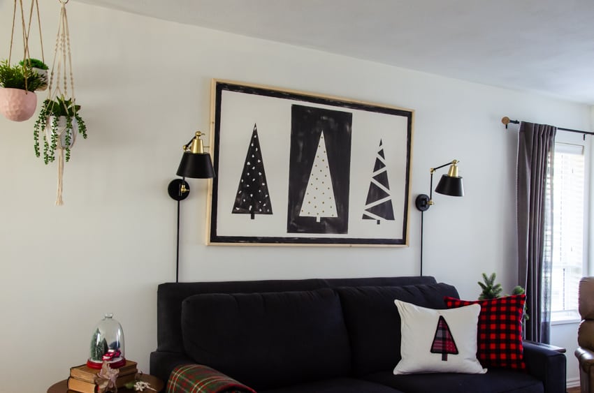 DIY Canvas Wall Art that Lights Up for Christmas