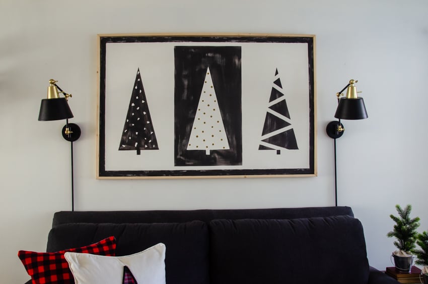 DIY Canvas Wall Art that Lights Up for Christmas