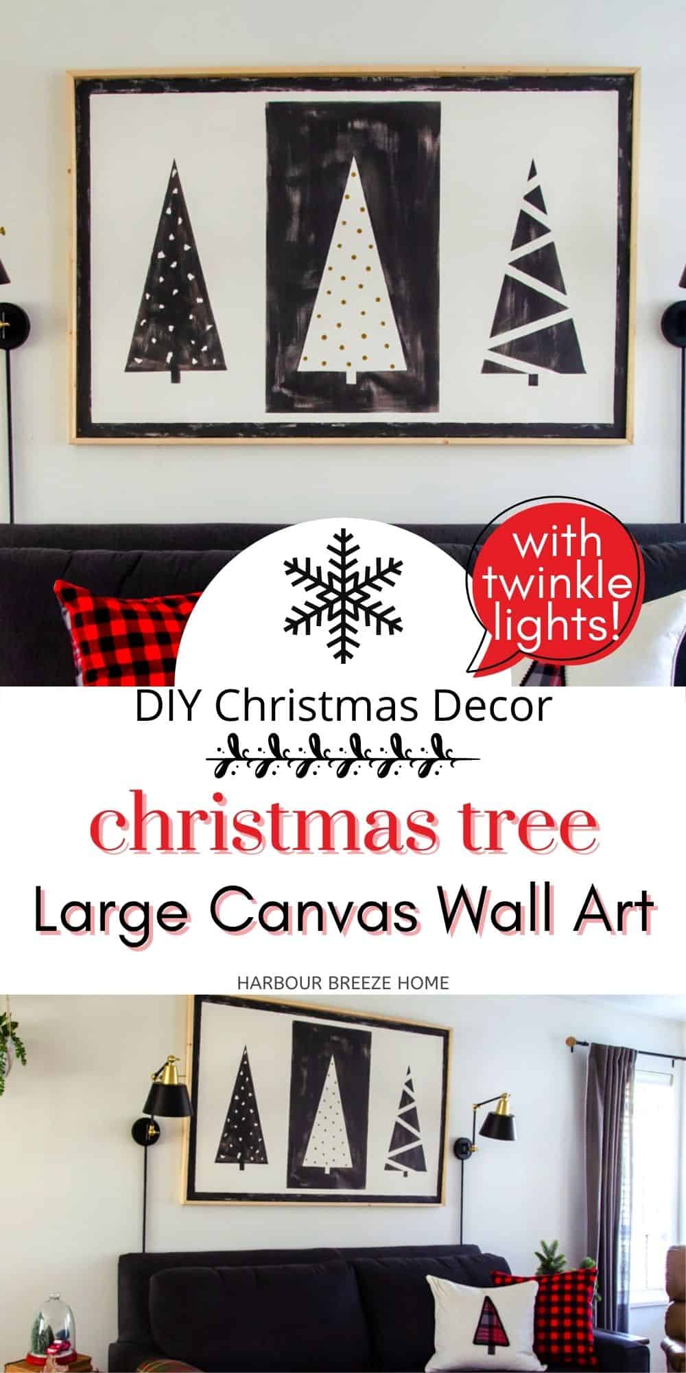 DIY Canvas Wall Art that Lights Up for Christmas