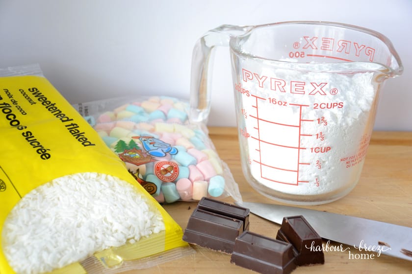 Ingredients for cathedral windows cookies