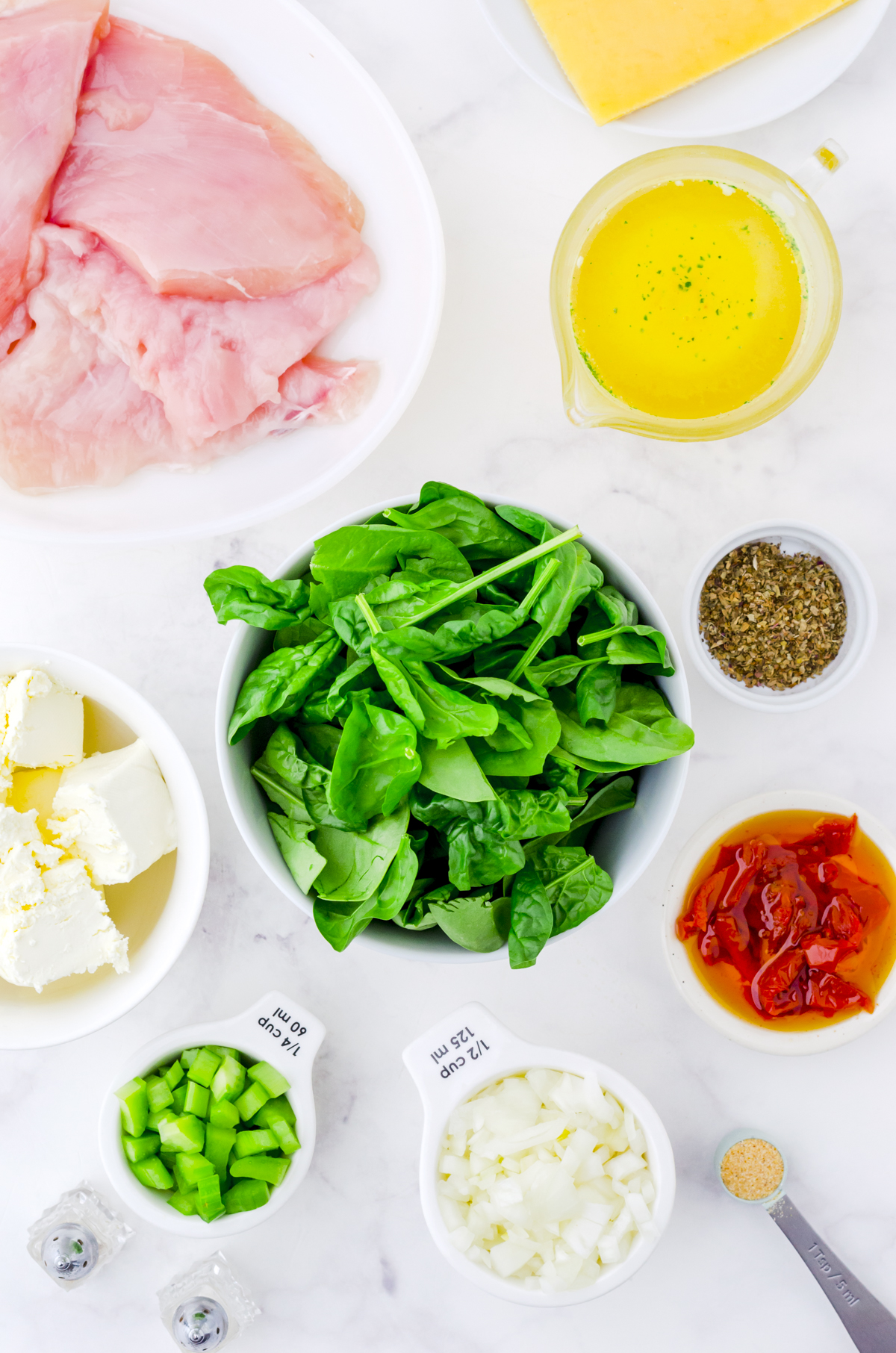 Ingredients for chicken florentine recipe