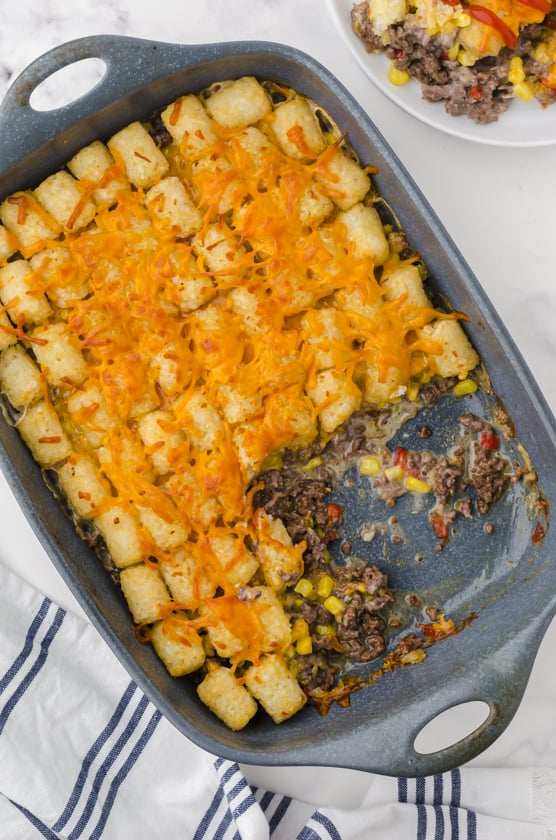pan of tator tot casserole