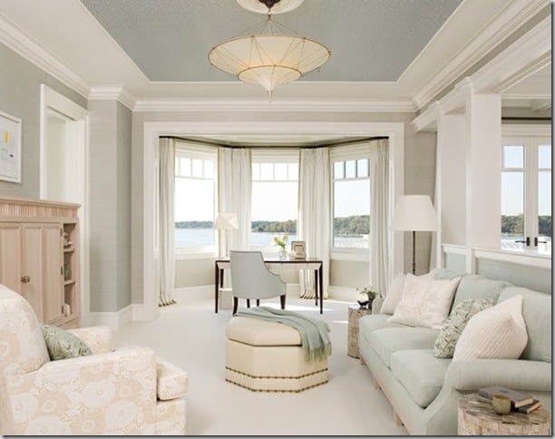 Blue painted ceiling