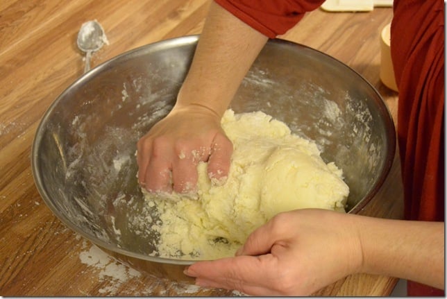 Mixing meltaway chocolates filling