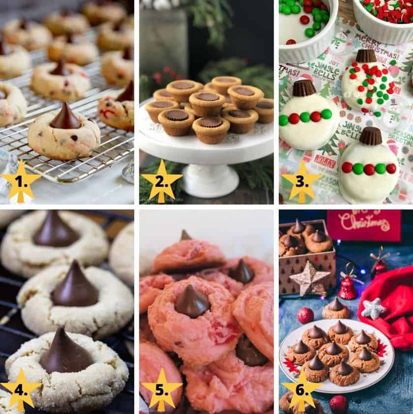Christmas cookie images with Hershey's kisses on them.