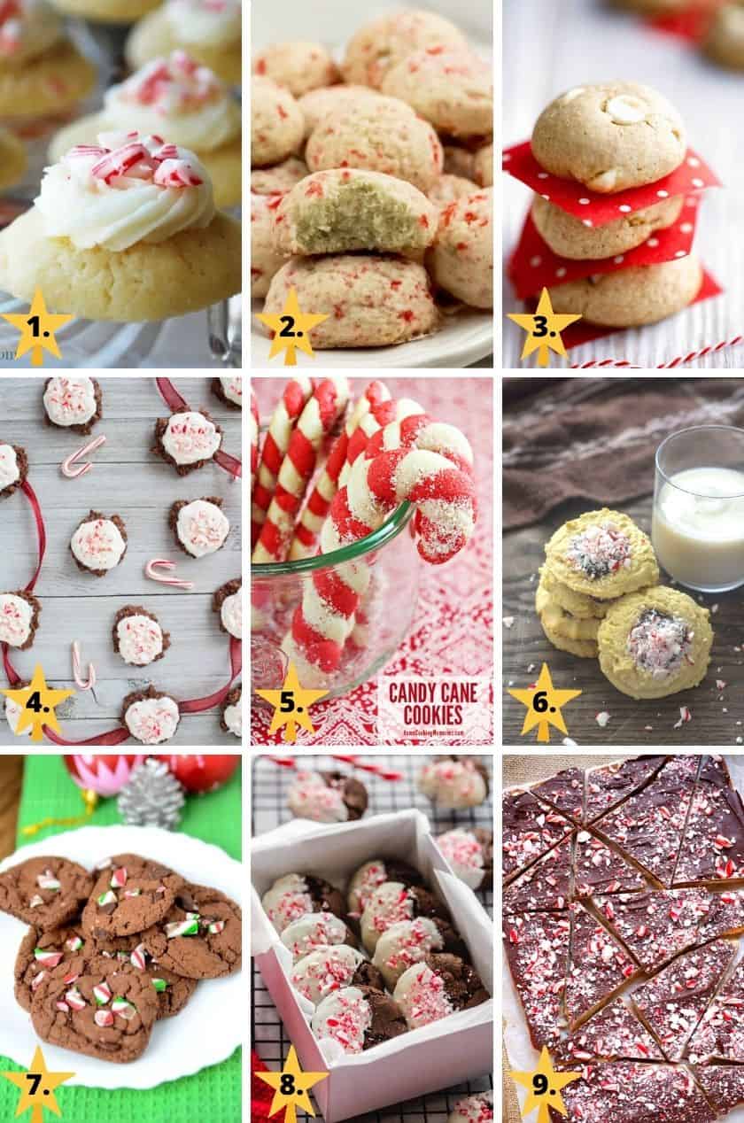 Christmas cookie images with peppermint or candy canes.