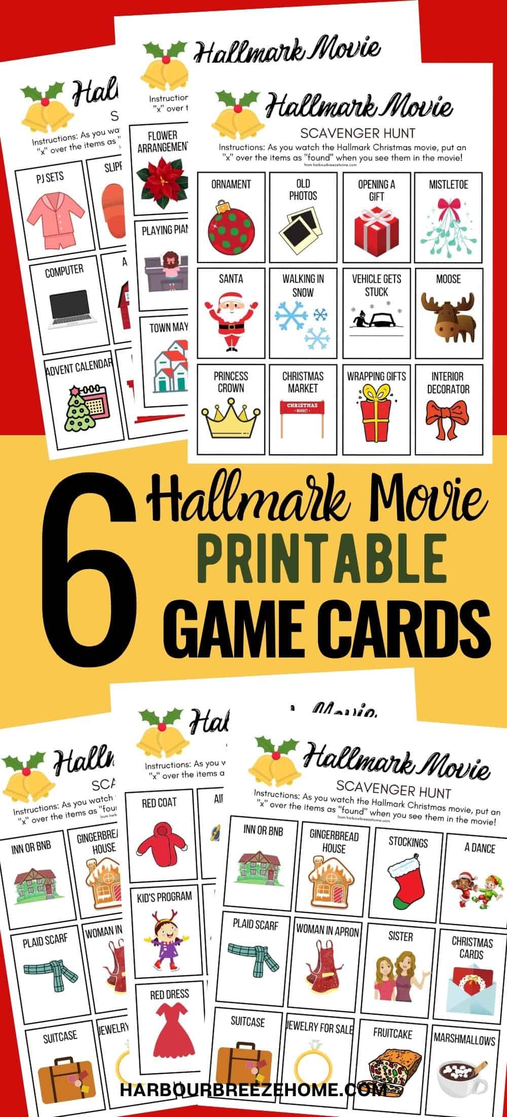 Hallmark Movie Christmas Party Game Printable Scavenger Hunt Game Cards