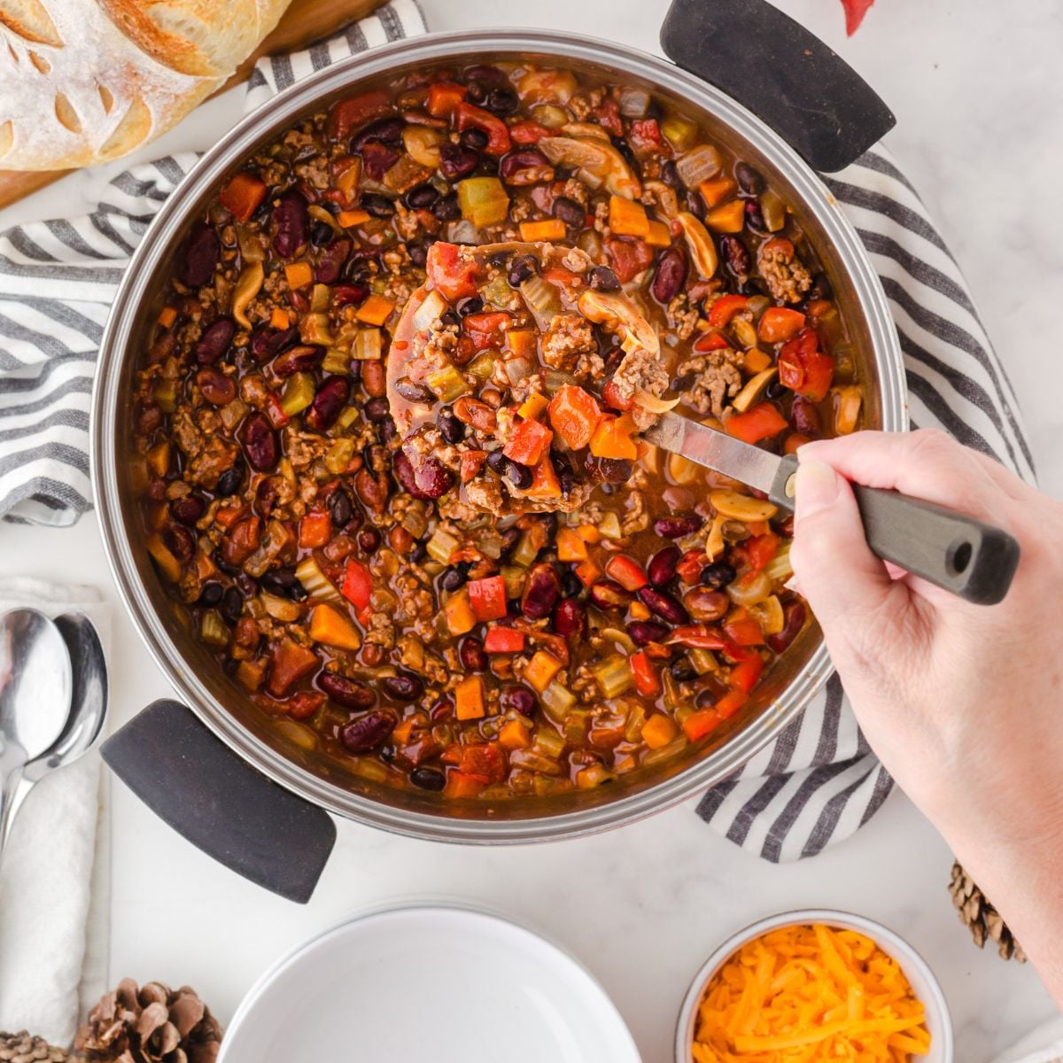 Classic Chili with Beans and Ground Beef for Chilly Days