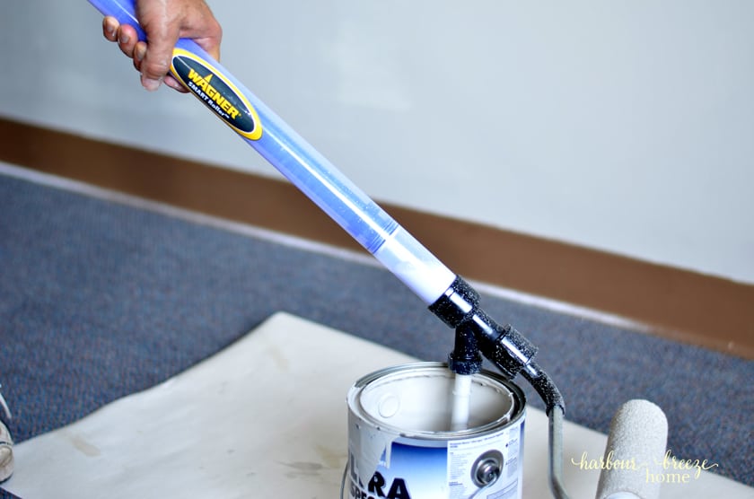 The wagner Smart Roller attached to a can of paint