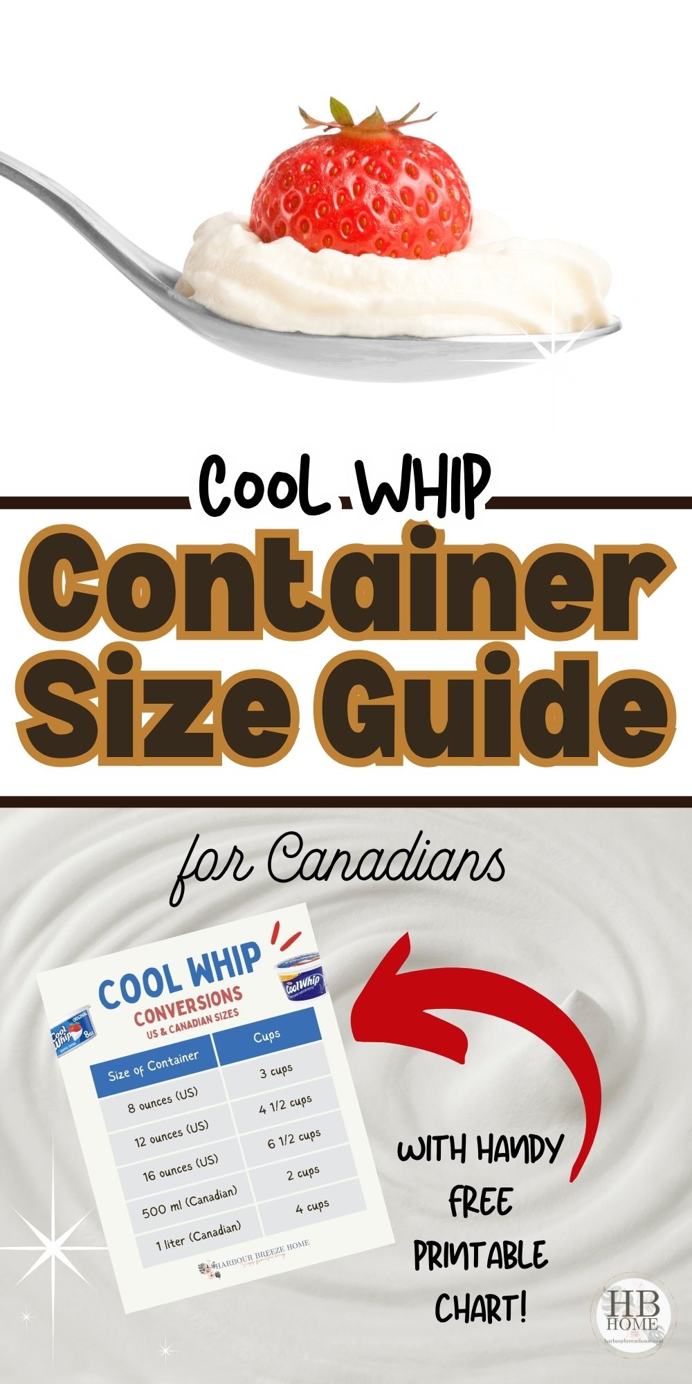 Cool Whip Sizes: 8 oz to Litres, Cups & ML (US + Canada Chart)