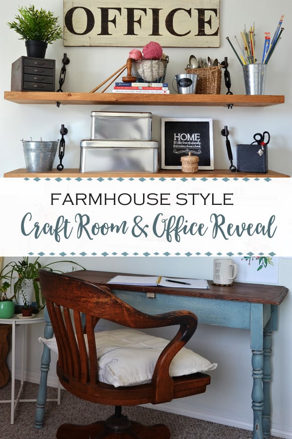 Farmhouse Style Craft Room and Office Reveal