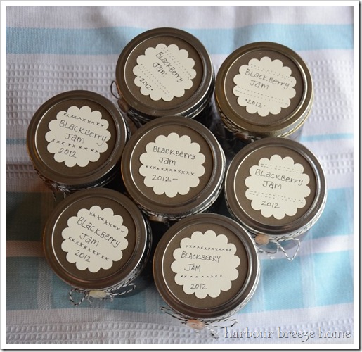 tops of jars