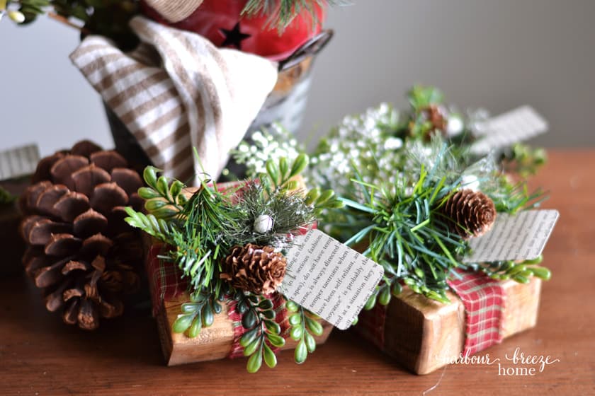 handmade Christmas farmhouse style placecard holders