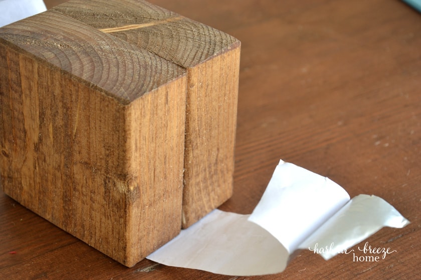 DIY Farmhouse Christmas Decor | Wood Block Gift