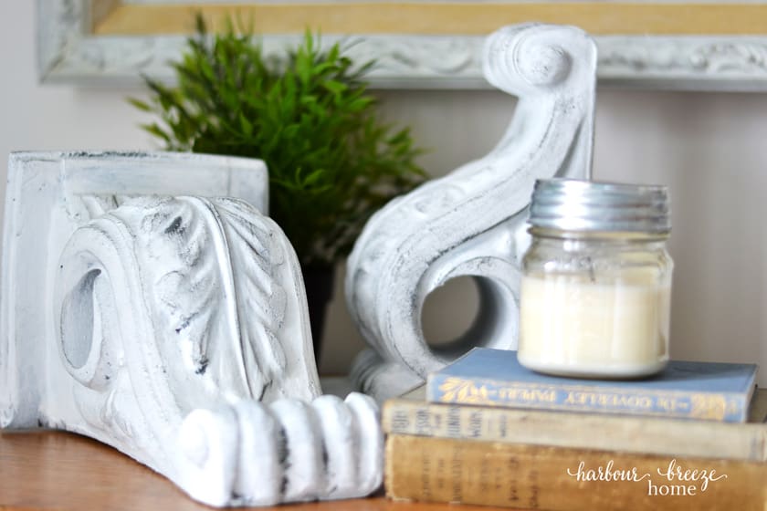 Painted Foam corbels in farmhouse style