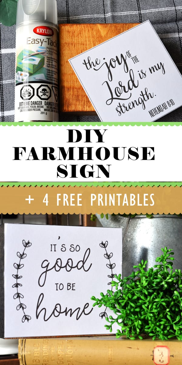 DIY Farmhouse Decor | A Simple Printable Farmhouse Sign Craft