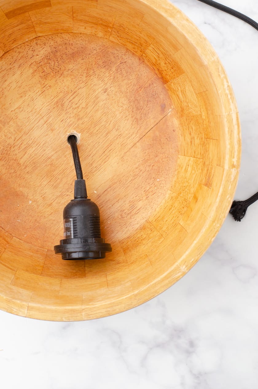 How to Make a DIY Kitchen Pendant Light out of a Bowl
