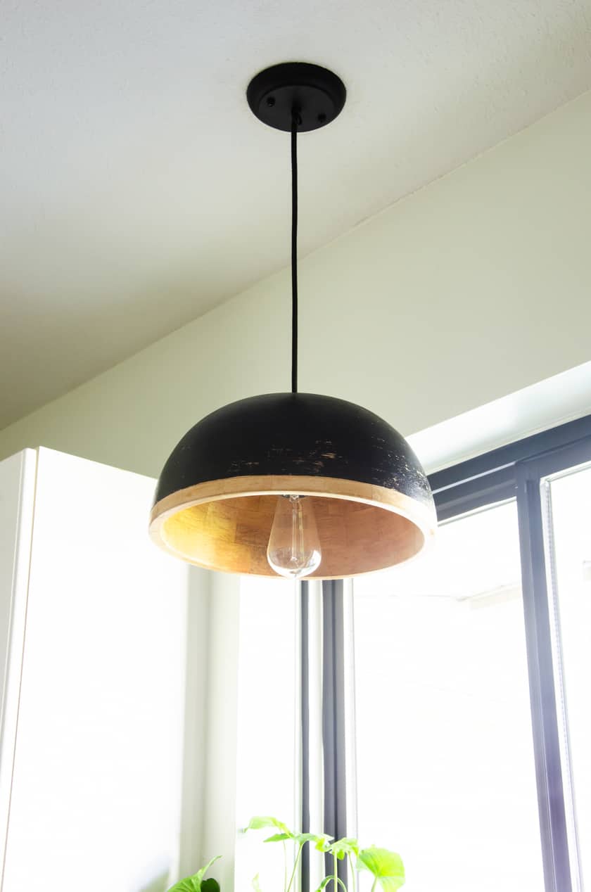 How to Make a DIY Kitchen Pendant Light out of a Bowl