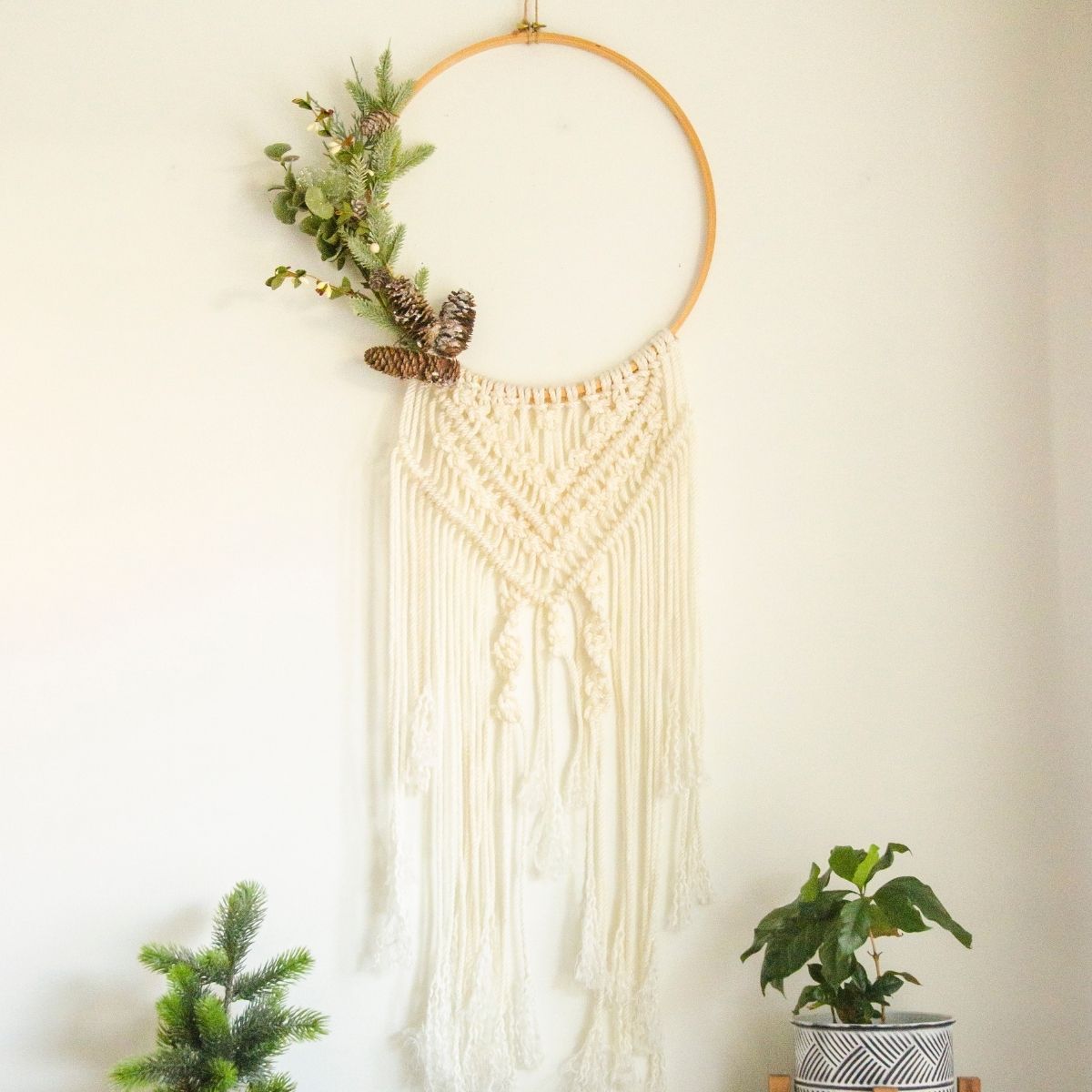 Handcrafted Macrame Wreath for Festive Home Decor