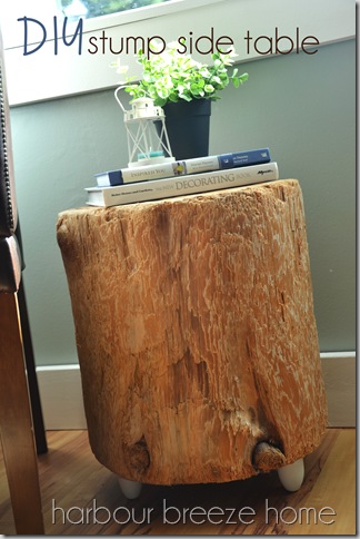 stump table with words after ps