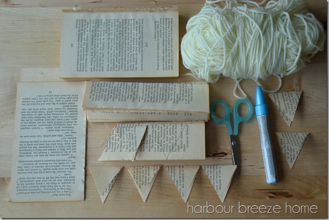 Paper Book Page Banner Garland