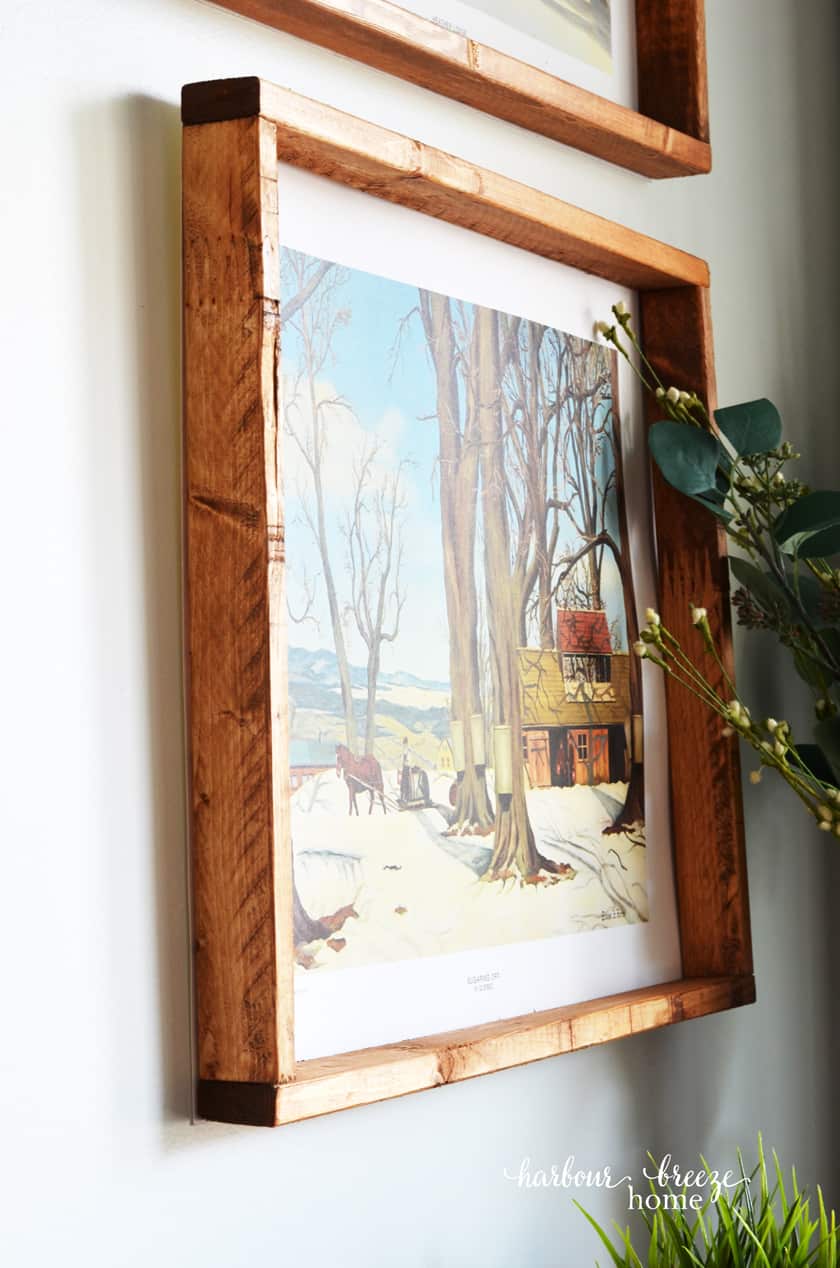DIY poster frame hanging on the wall