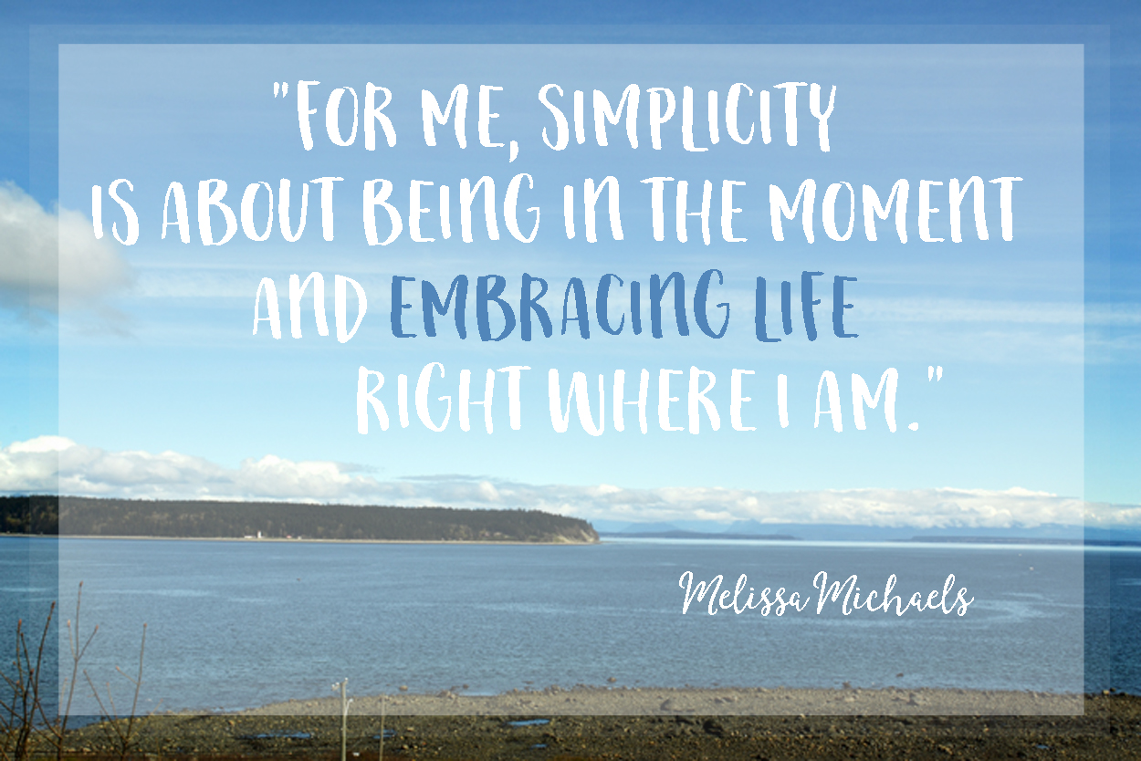 Embracing the simplicity of life in the "in between" phase of transition to a new home.
