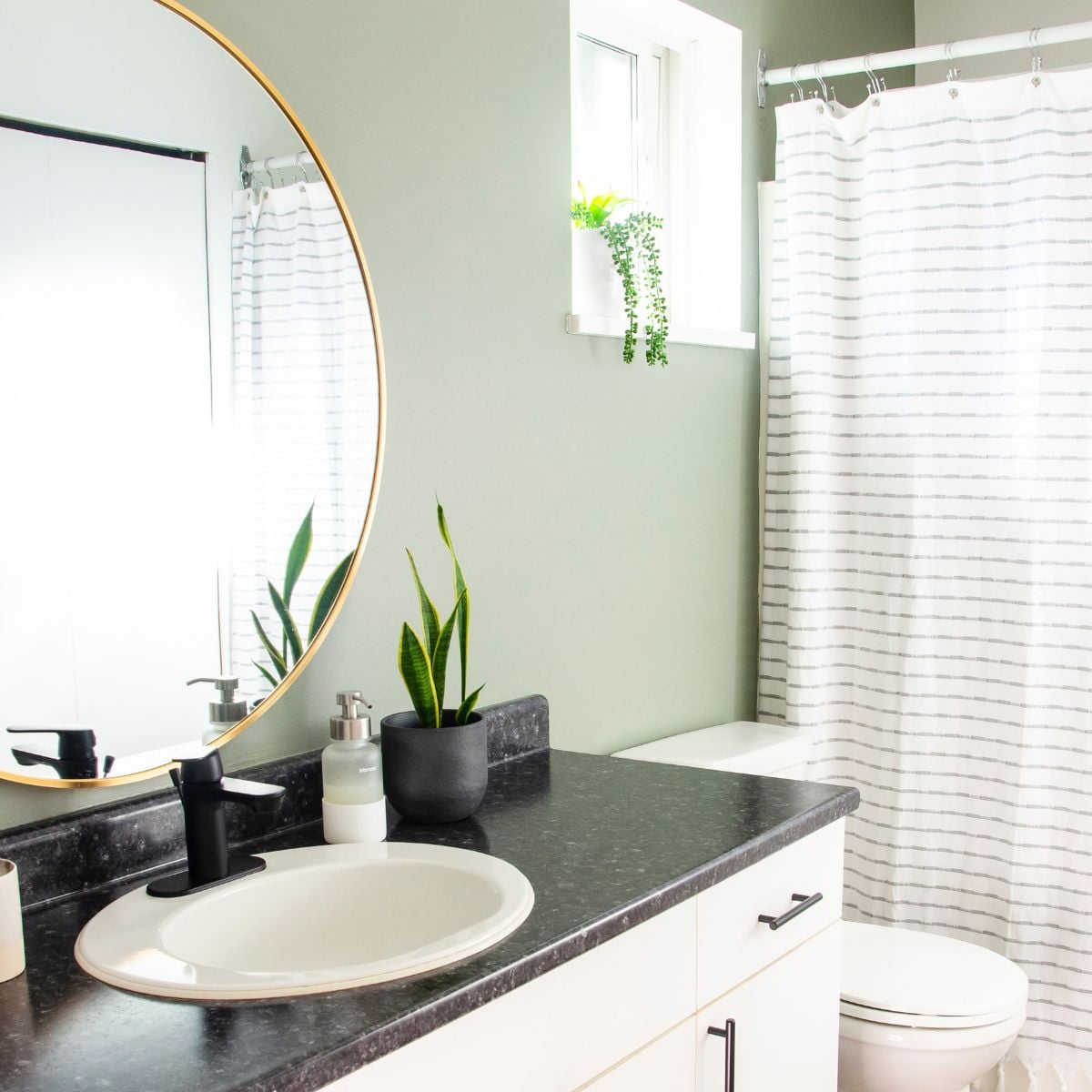 Budget Bathroom Refresh with Evergreen Fog