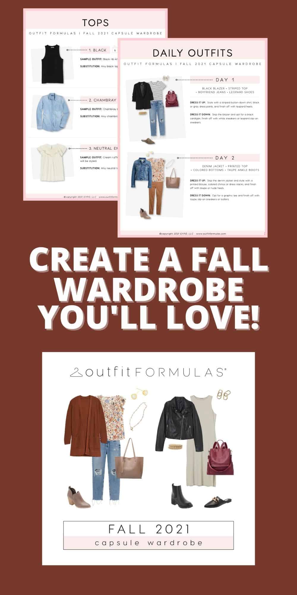 Fall Capsule Wardrobe outfit formulas guide