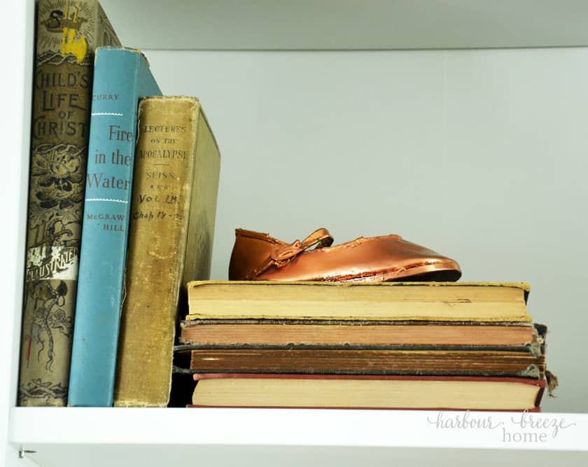 Old books used for farmhouse style bookcases
